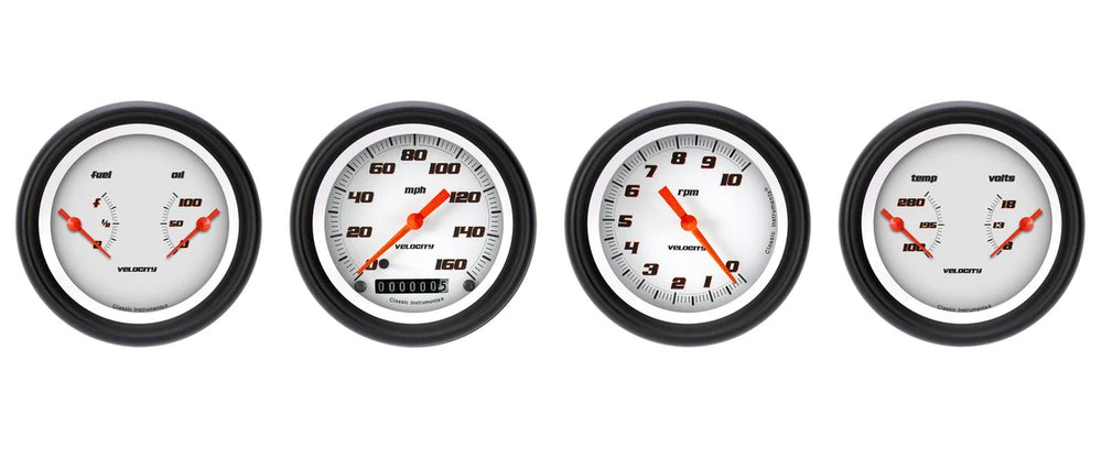 Classic Instruments VELOCITY WHT 3IN SPEEDO/TACH/2 DUALS-GM VS05WBPF