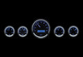5PIECE ROUND UNIVERSAL VHX SYSTEM BLACK ALLOY STYLE FACE BLUE DISPLAY