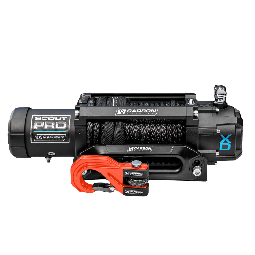CARBON SCOUT PRO 10000LB WINCH V3 WITH RED MEGA PRO HOOK