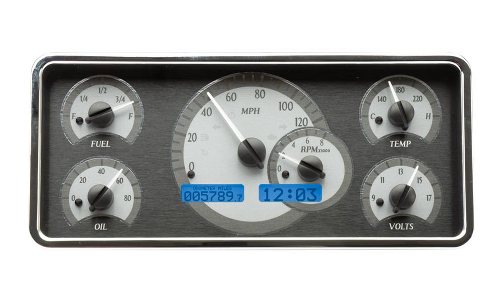 196372 WAGONEER/JTRUCKS VHX SYSTEM SILVER ALLOY STYLE FACE BLUE DISPLAY