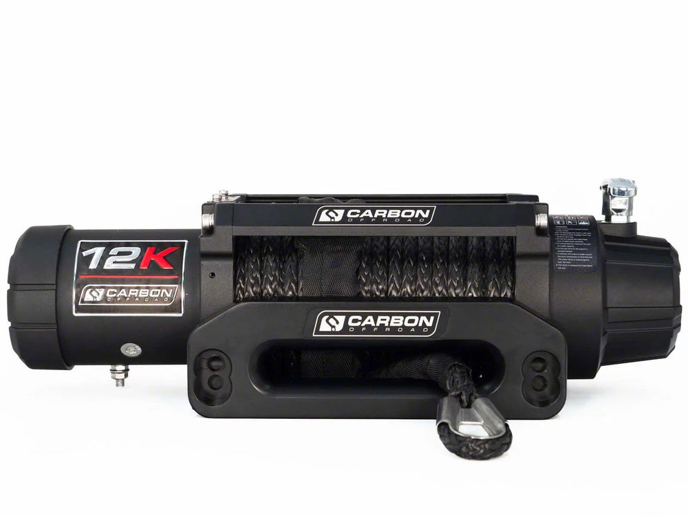 CARBON 12K 12000LB WINCH V3X WITH YELLOW MEGA PRO HOOK