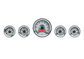 5PIECE ROUND UNIVERSAL VHX SYSTEM SILVER ALLOY STYLE FACE RED DISPLAY