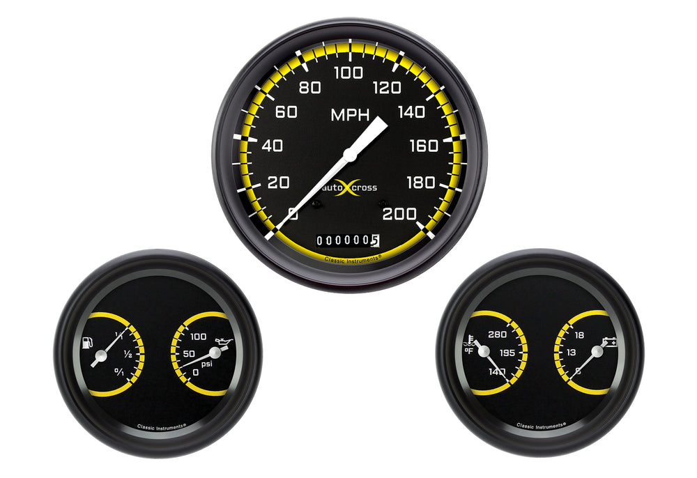 Classic Instruments AUTO CROSS YLW 5 SPEEDO 2 - 3 DUALS-G AX64YBPF