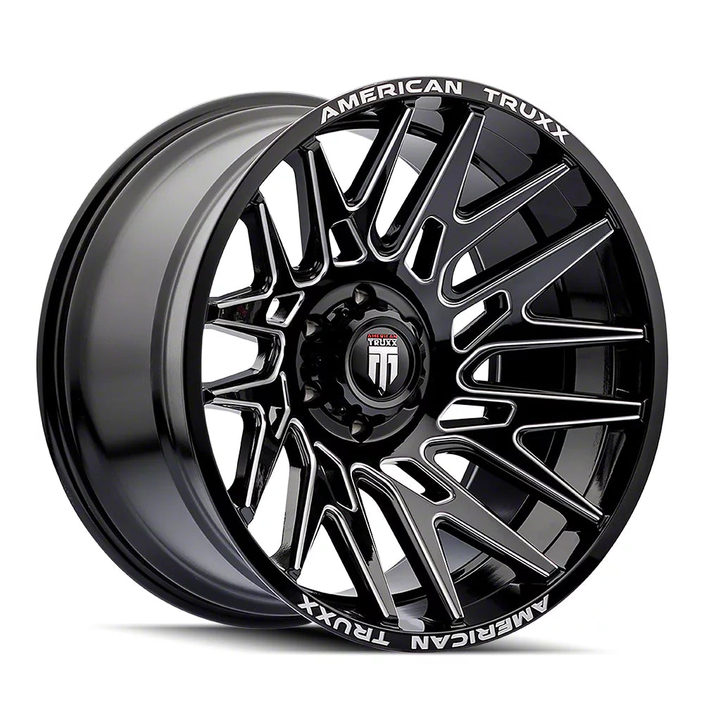 American Truxx AT1919 Evolution 22x12 / 6x135 BP / -44mm Offset / 87.1mm Hub Gloss Blk Mill Wheel