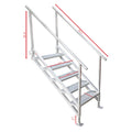 JUMBOTREAD UNIVERSAL MOUNT DOCK STAIRS WITH RAILING 5STEP
