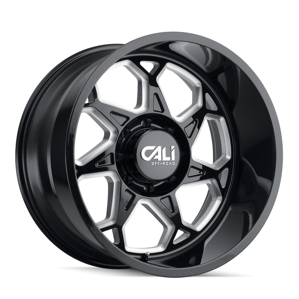 SEVENFOLD (9111) GLOSS BLACK/MILLED 24X12 8-165.1 -51mm 130.8mm