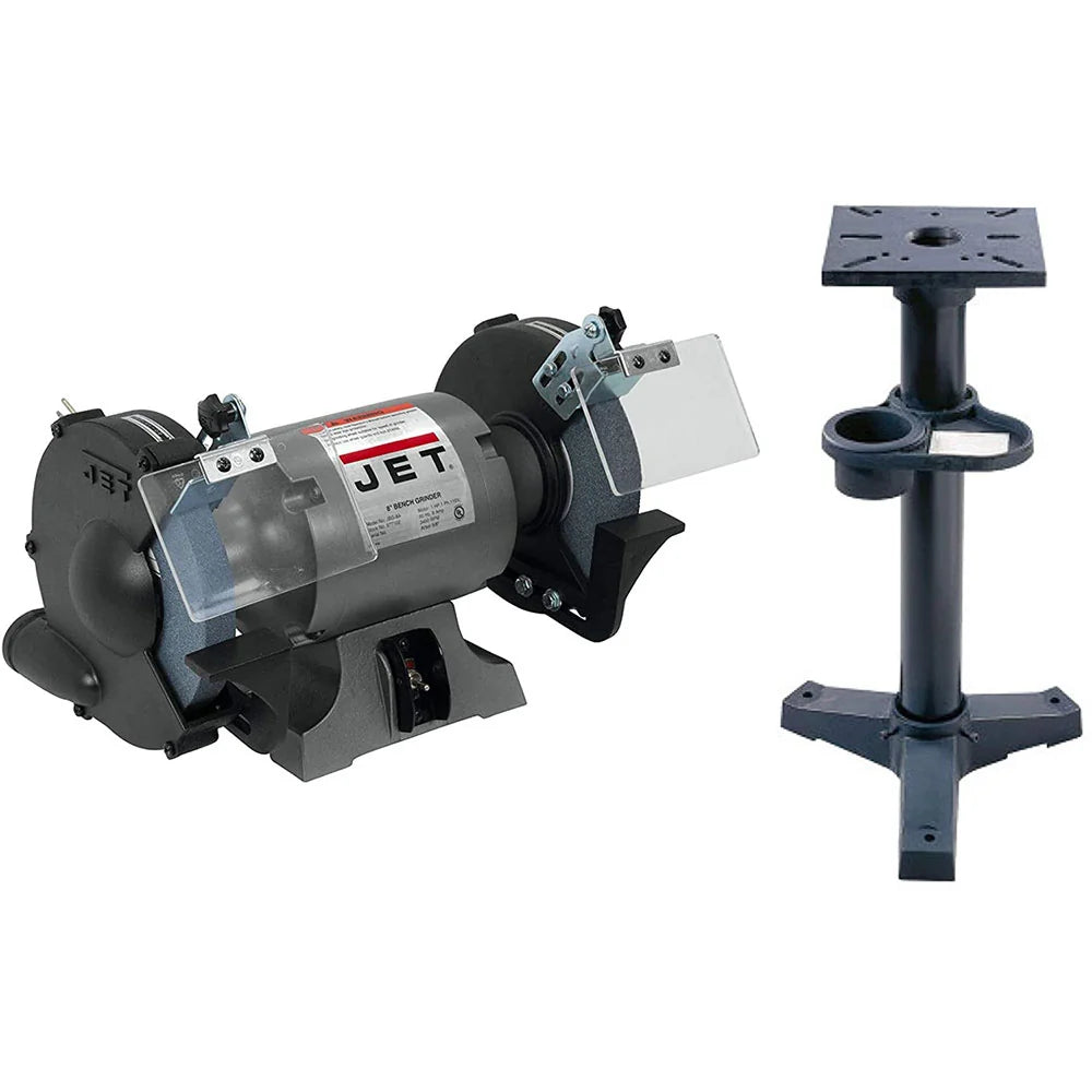 JBG8A 8IN SHOP GRINDER & JPS2A STAND GRAY