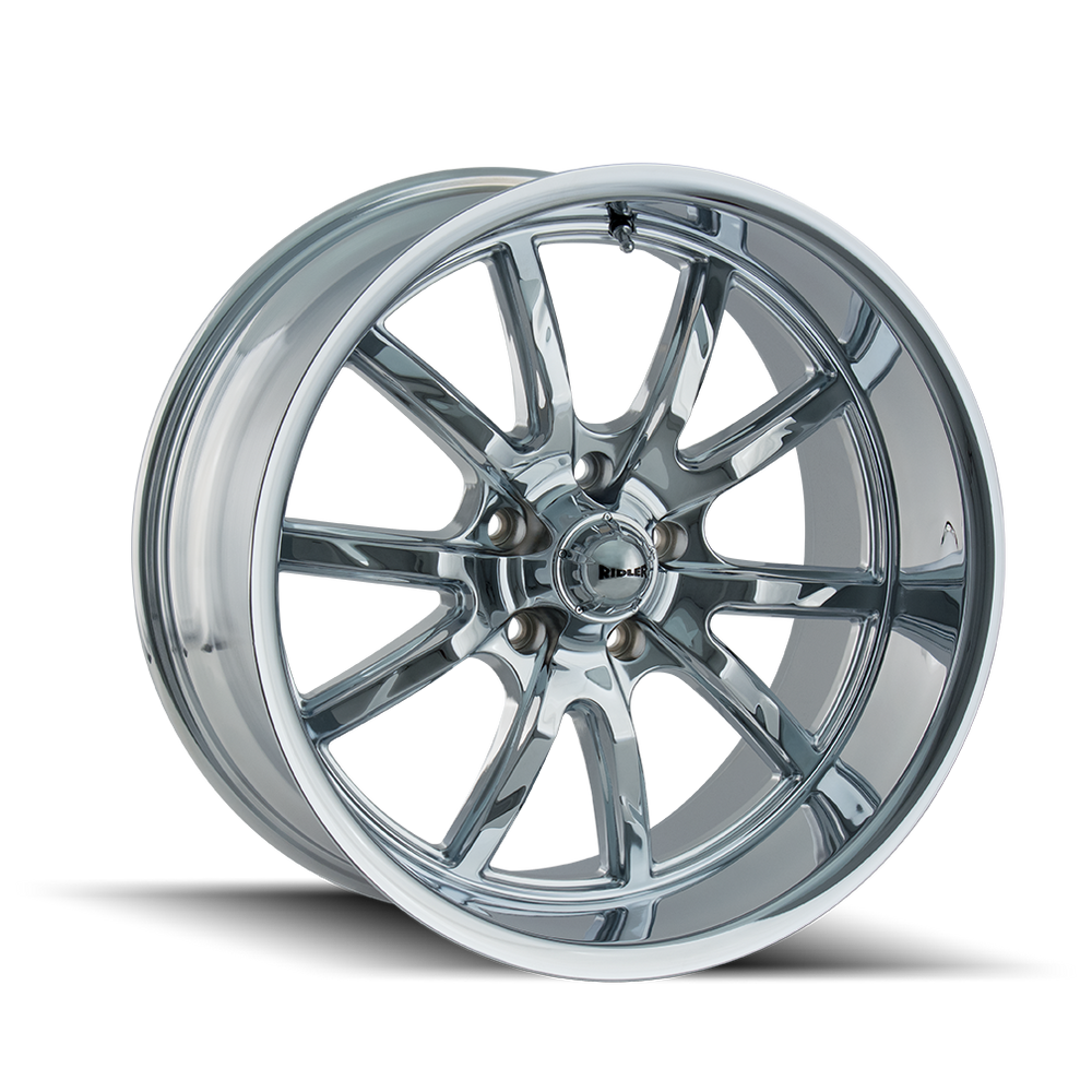 Ridler 650 20x10 / 5x127 BP / 0mm Offset / 83.82mm Hub Chrome Wheel