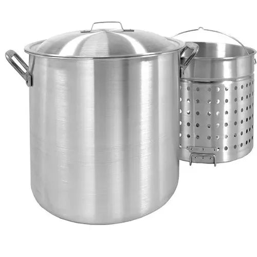 120QT BAYOU BOILER DOMED LID REINFORCED BASKET WITH HELPER HANDLE