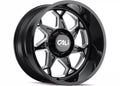 SEVENFOLD (9111) GLOSS BLACK/MILLED SPOKES 20X12 8-165.1 -51mm 130.8mm