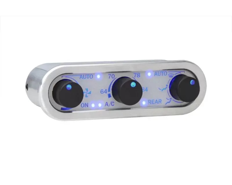 DCC DIGITAL CLIMATE CONTROL VINTAGE AIR GEN IV & V 3KNOB HORIZONTAL SILVER A