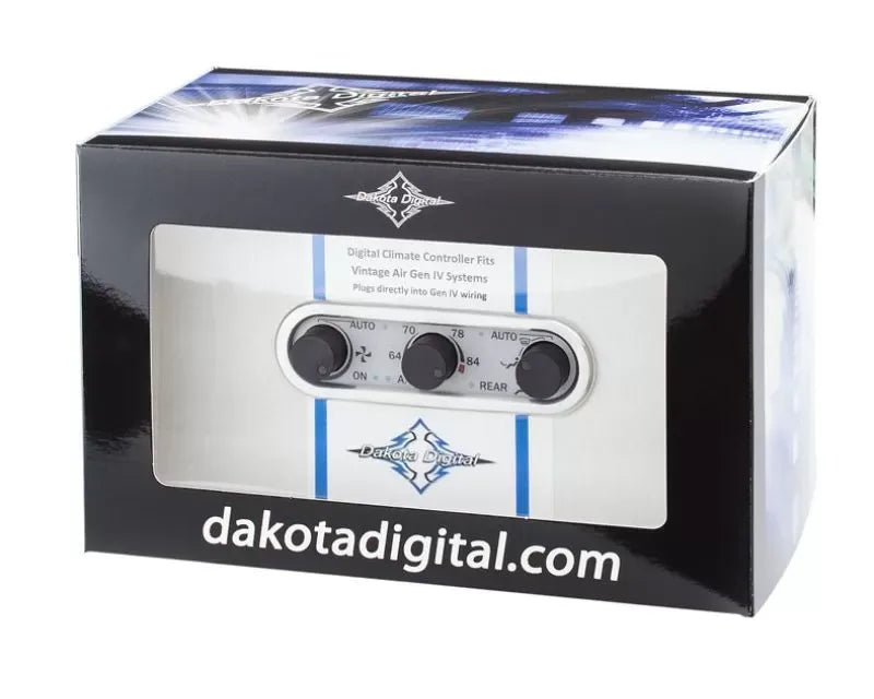 DCC DIGITAL CLIMATE CONTROL VINTAGE AIR GEN IV & V 3KNOB HORIZONTAL SILVER A