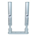 DOUBLE DUAL AXIS RATCHETING FISHING ROD HOLDER WITH ROTATION