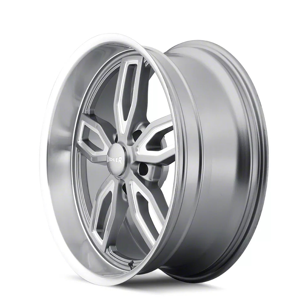 Ridler 608 20x10 / 5x120.65 BP / 0mm Offset / 72.62mm Hub Gloss Grey Milled Wheel