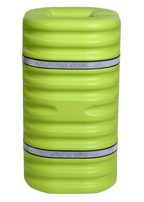 HIVISIBILITY COLUMN PROTECTOR W/ REFLECTIVE STRAPS FITS 9IN COLUMN LIME