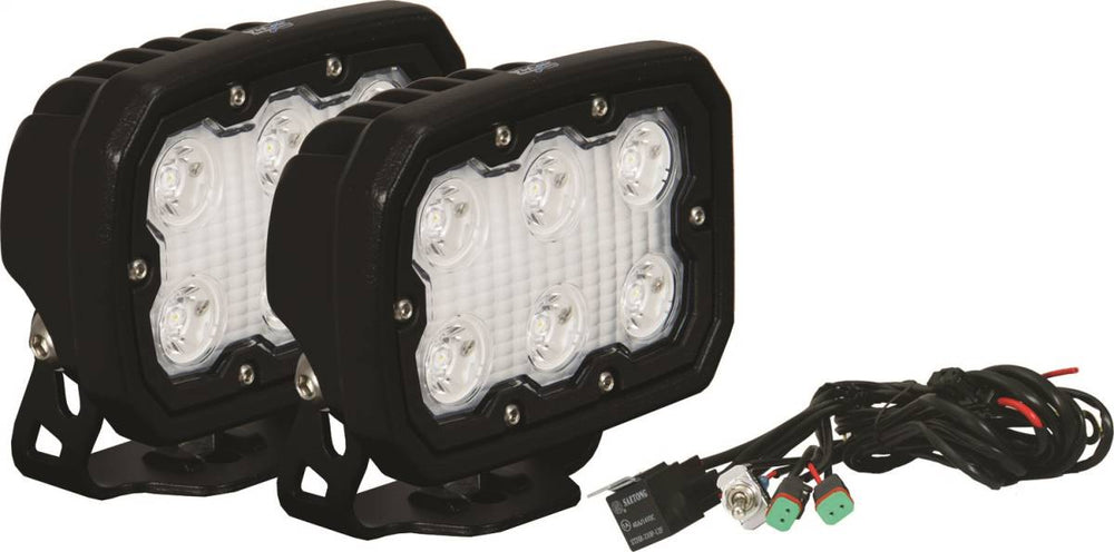 KIT OF 2 DURALUX WORK LIGHT 6 LED 10 DEGREE W/HARNESS
