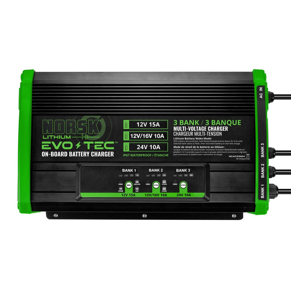 NSK 3B 12V15A & 12/16V10A & 24V10A MULTICHEM MARINE A/C BATTERY CHARGER