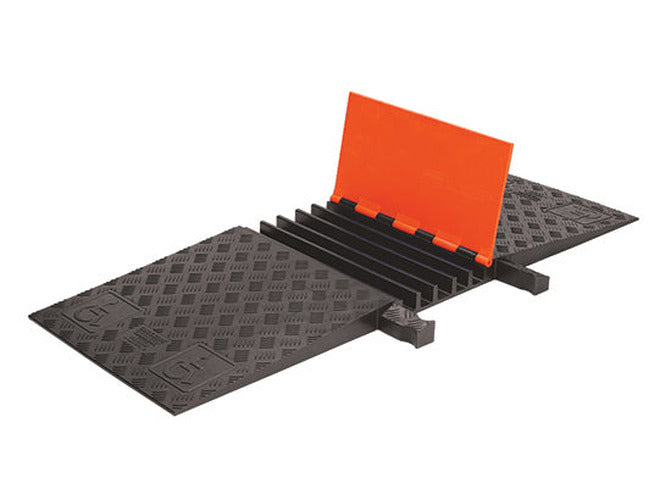 CABLE PROTECTOR GUARD DOG 5CH 1.25IN ADA DOG BONE ORANGE/BLACK 42000 LB