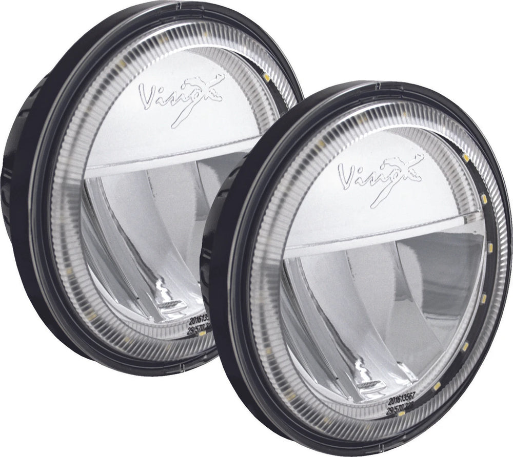 TWO 4.5IN ROUND CHROME VX LED HEADLIGHT(PAR36)WITH HALO
