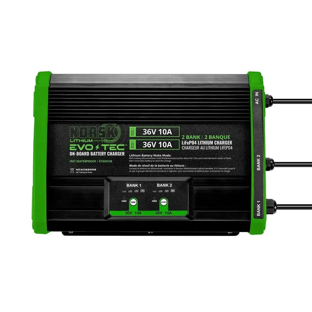NSK 2B 2@36V10A LIFEPO4 MARINE A/C BATTERY CHARGER