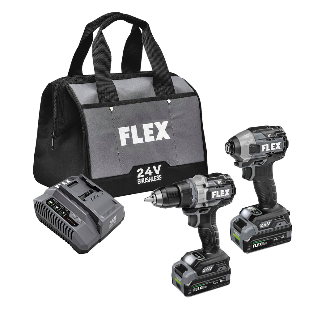 HAMMER DRILL W/ TURBO MODE AND QUICK EJECT IMPACT DRIVER STACKED LITHIUM KIT