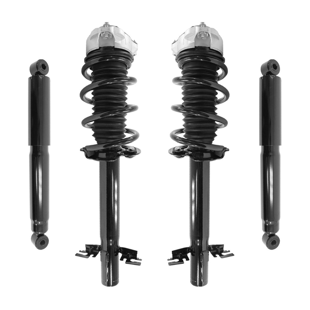 Unity Automotive 2 Front Complete Strut Assemblies 2 Rear Shock Absorbers 4-13421-253370-001