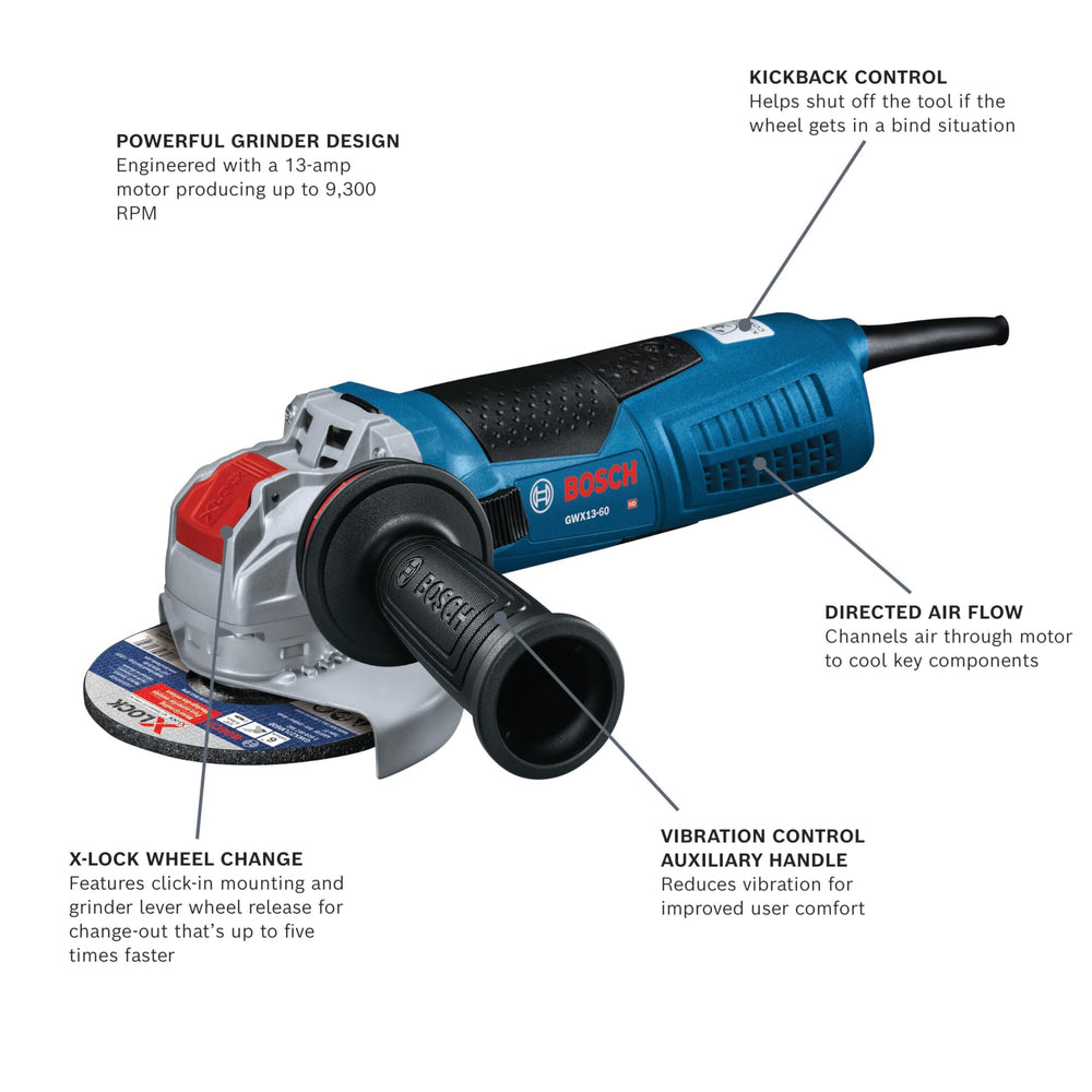 6IN XLOCK ANGLE GRINDER 13 AMP
