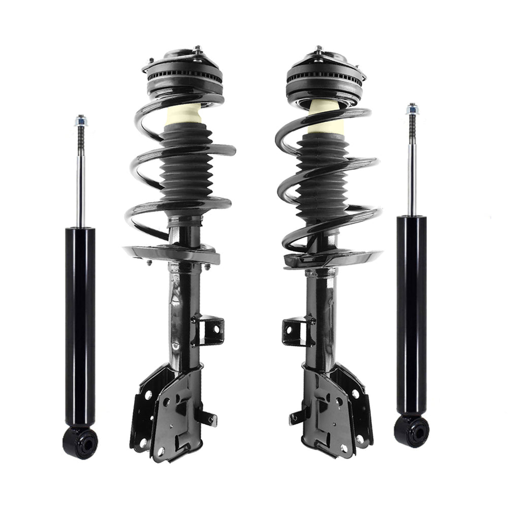 Unity Automotive 2 Front Complete Strut Assemblies 2 Rear Shock Absorbers 4-13681-253410-001