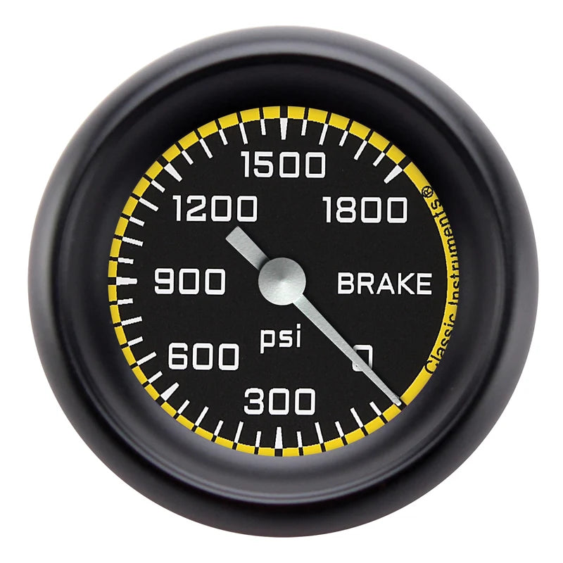 Classic Instruments AUTO CROSS YELLOW 2IN BRAKE PRESSURE AX167YBPF