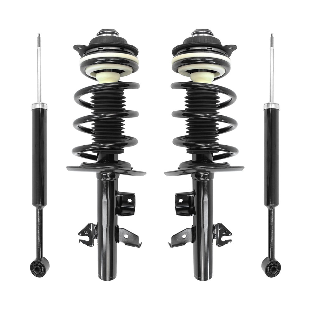 Unity Automotive 2 Front Complete Strut Assemblies 2 Rear Shock Absorbers 4-13613-253390-001