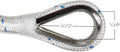 BOATTECTOR DOUBLE BRAID NYLON ANCHOR LINE WITH THIMBLE 3/4IN X 300FT WHITE WITH BLUE TRACER