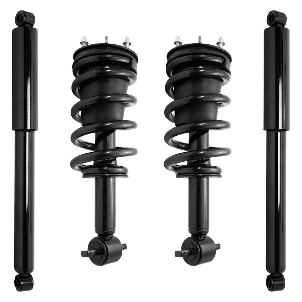 Unity Automotive 2 Front Complete Strut Assemblies 2 Rear Shock Absorbers 4-11650-251500-001