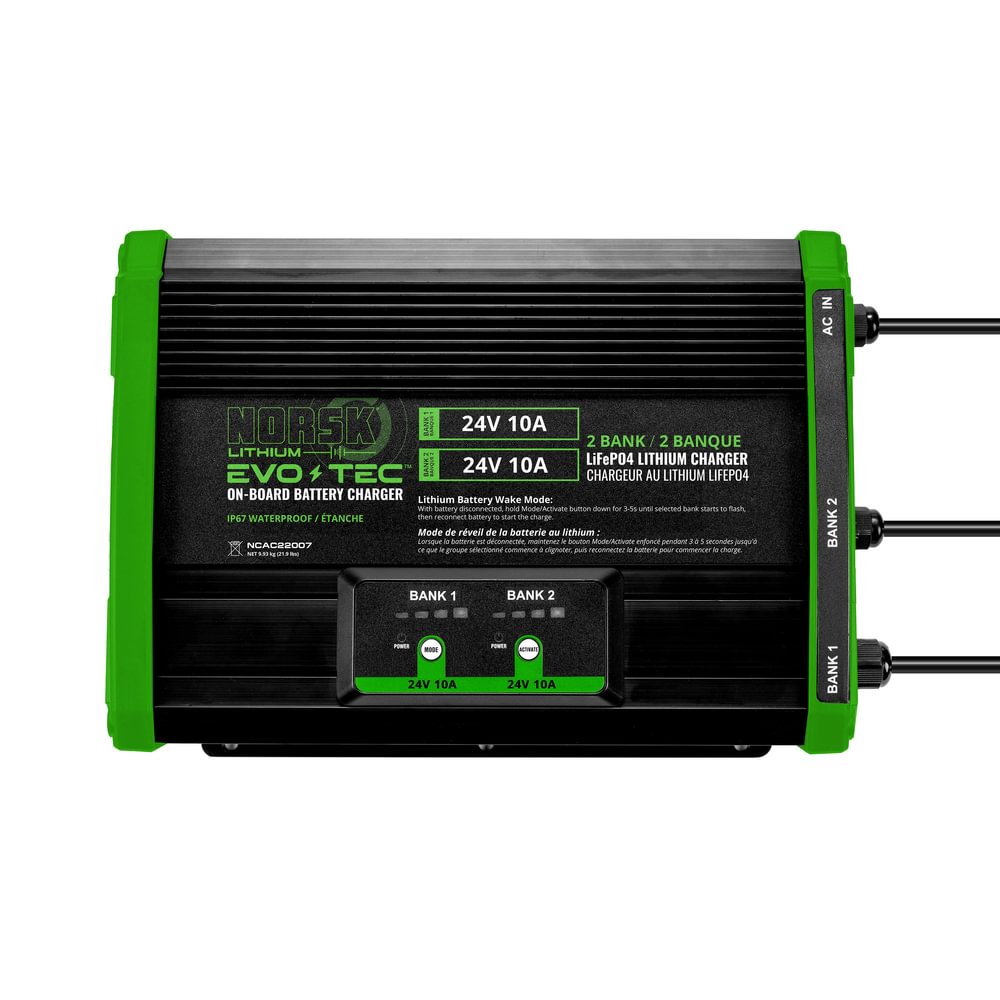 NSK 2B 2@24V10A LIFEPO4 MARINE A/C BATTERY CHARGER