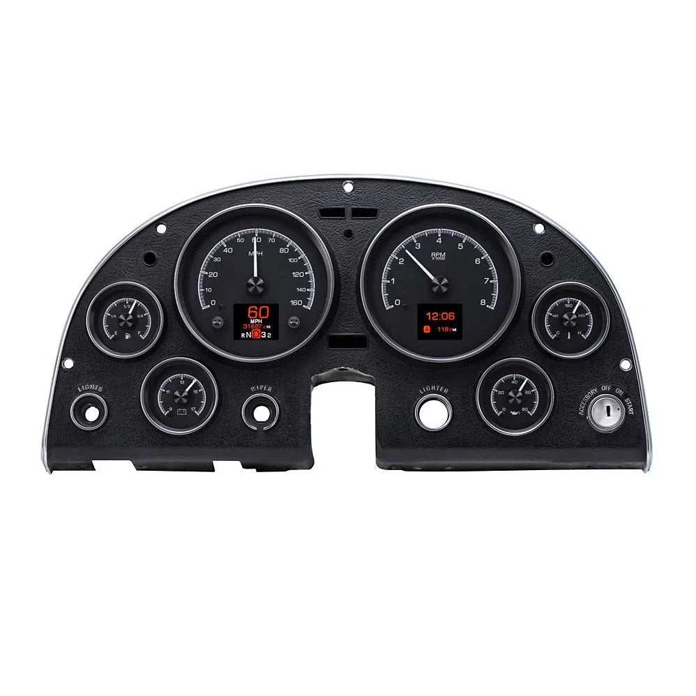 196367 CORVETTE HDX STYLE CLOCK BLACK FACE