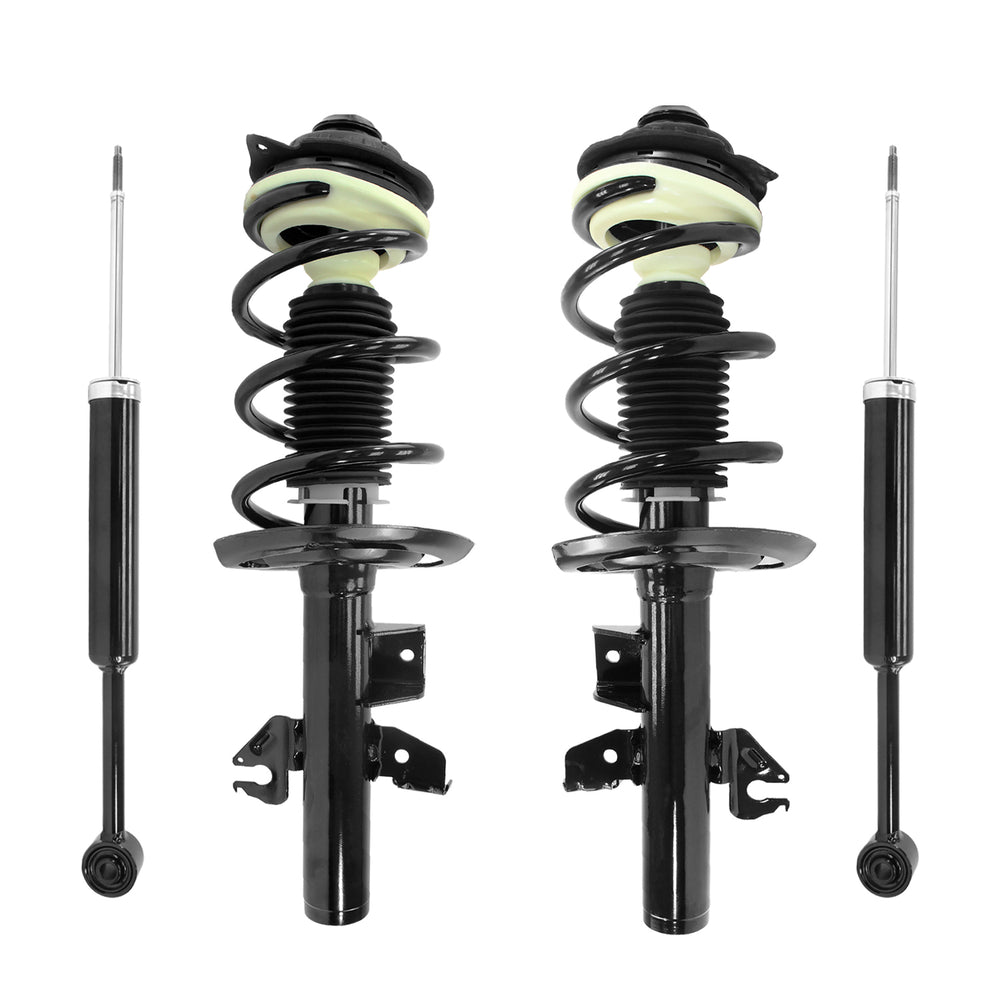 Unity Automotive 2 Front Complete Strut Assemblies 2 Rear Shock Absorbers 4-13673-253400-001