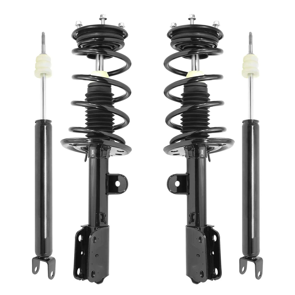 Unity Automotive 2 Front Complete Strut Assemblies 2 Rear Shock Absorbers 4-13117-259140-001
