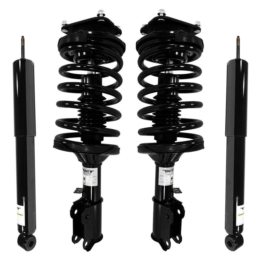 Unity Automotive 2 Front Complete Strut Assemblies 2 Rear Shock Absorbers 4-11953-259830-001