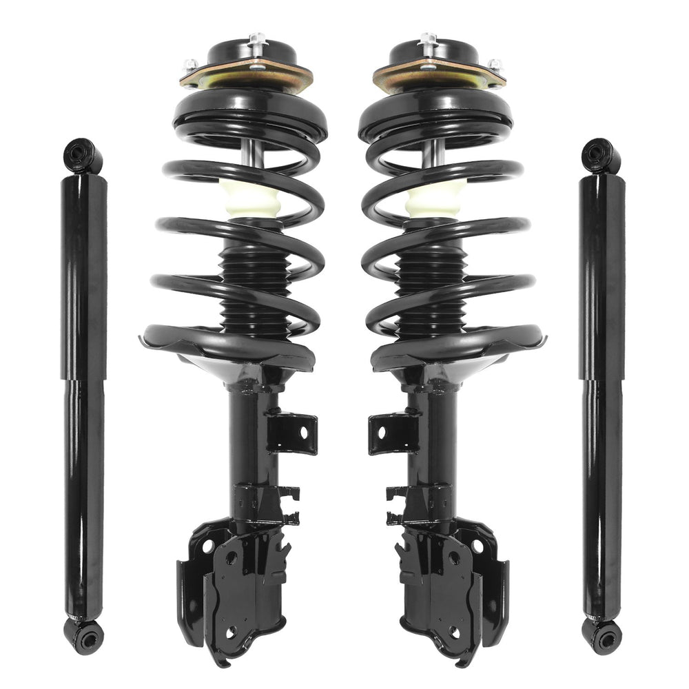 Unity Automotive 2 Front Complete Strut Assemblies 2 Rear Shock Absorbers 4-11343-255340-001