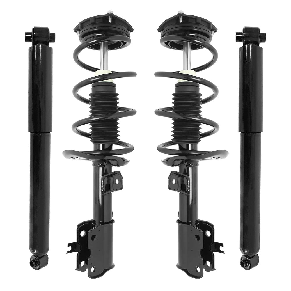 Unity Automotive 2 Front Complete Strut Assemblies 2 Rear Shock Absorbers 4-11735-255510-001