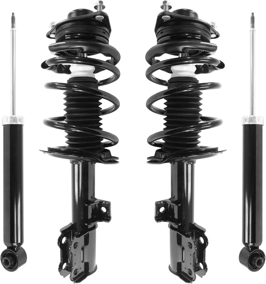 Unity Automotive 2 Front Complete Strut Assemblies 2 Rear Shock Absorbers 4-11168-259950-001