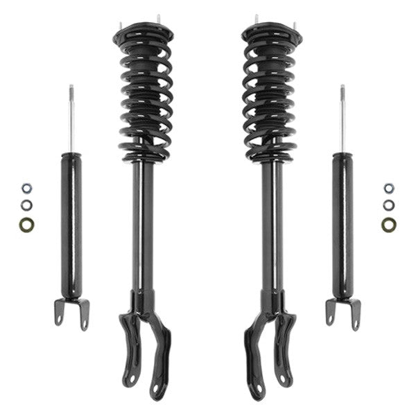 Unity Automotive 2 Front Complete Strut Assemblies 2 Rear Shock Absorbers 4-11213-256500-001