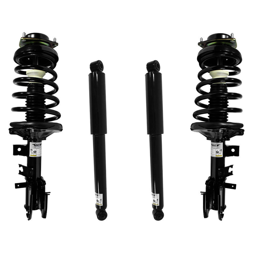 Unity Automotive 2 Front Complete Strut Assemblies 2 Rear Shock Absorbers 4-11351-255420-001