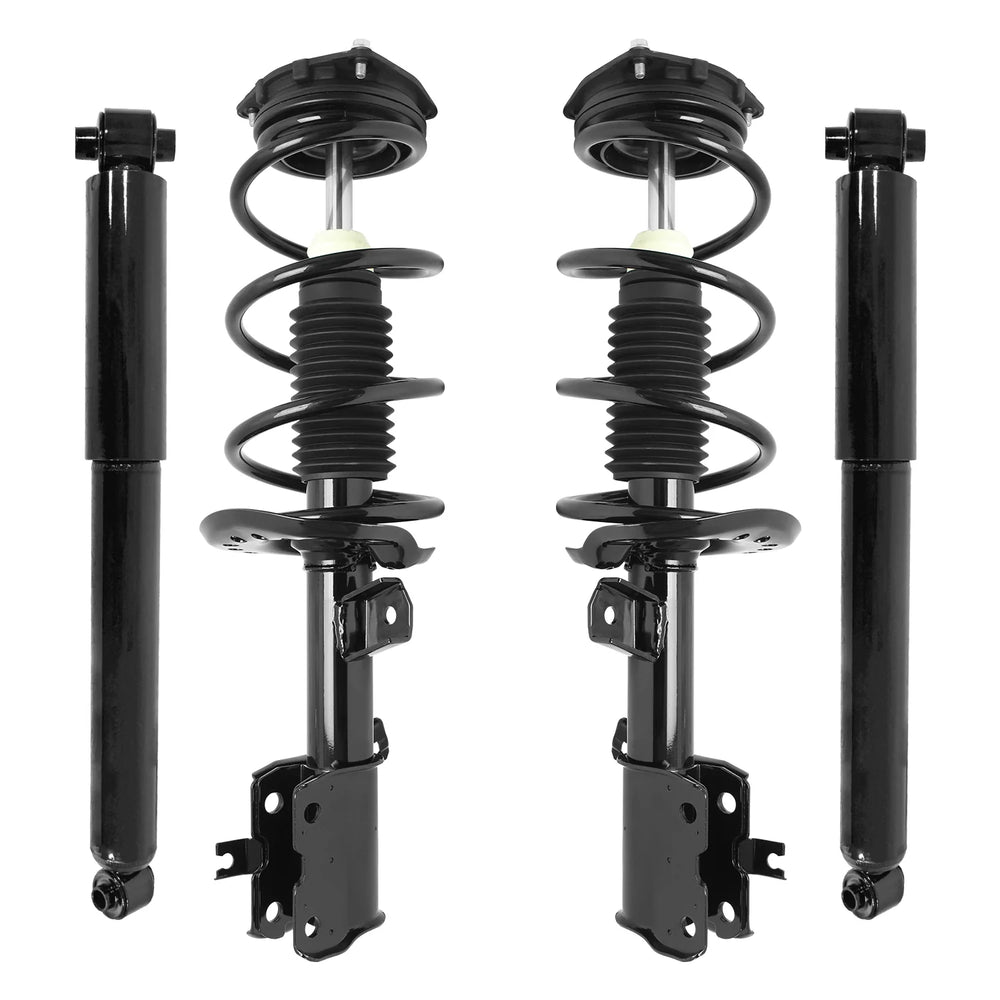 Unity Automotive 2 Front Complete Strut Assemblies 2 Rear Shock Absorbers 4-11737-255510-001