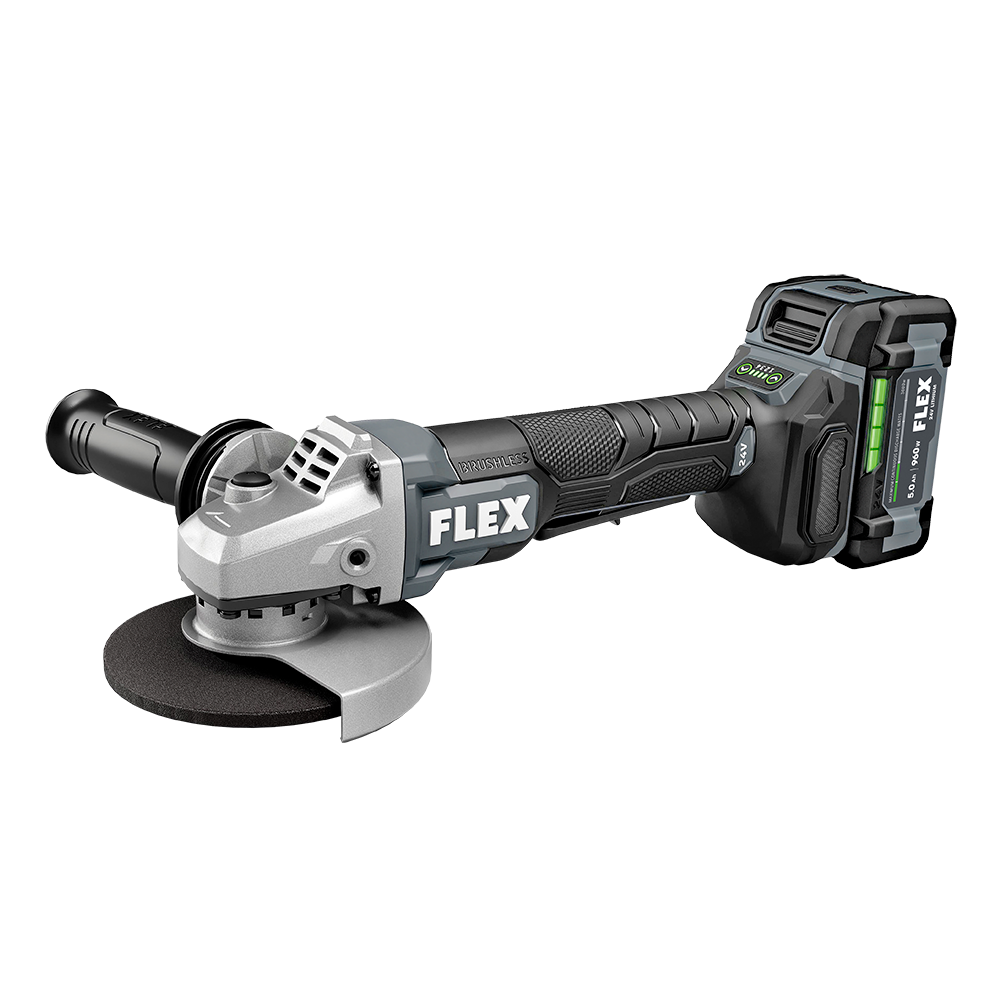 5IN VARIABLE SPEED ANGLE GRINDER W/ PADDLE SWITCH KIT 1X5.0AH BATTERY 160W CHAR