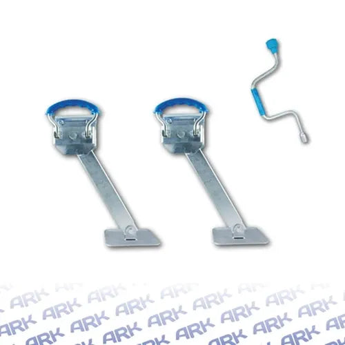 DROP DOWN CORNER STEADIES 600MMSET OF 2 WITH WINDING HANDLE