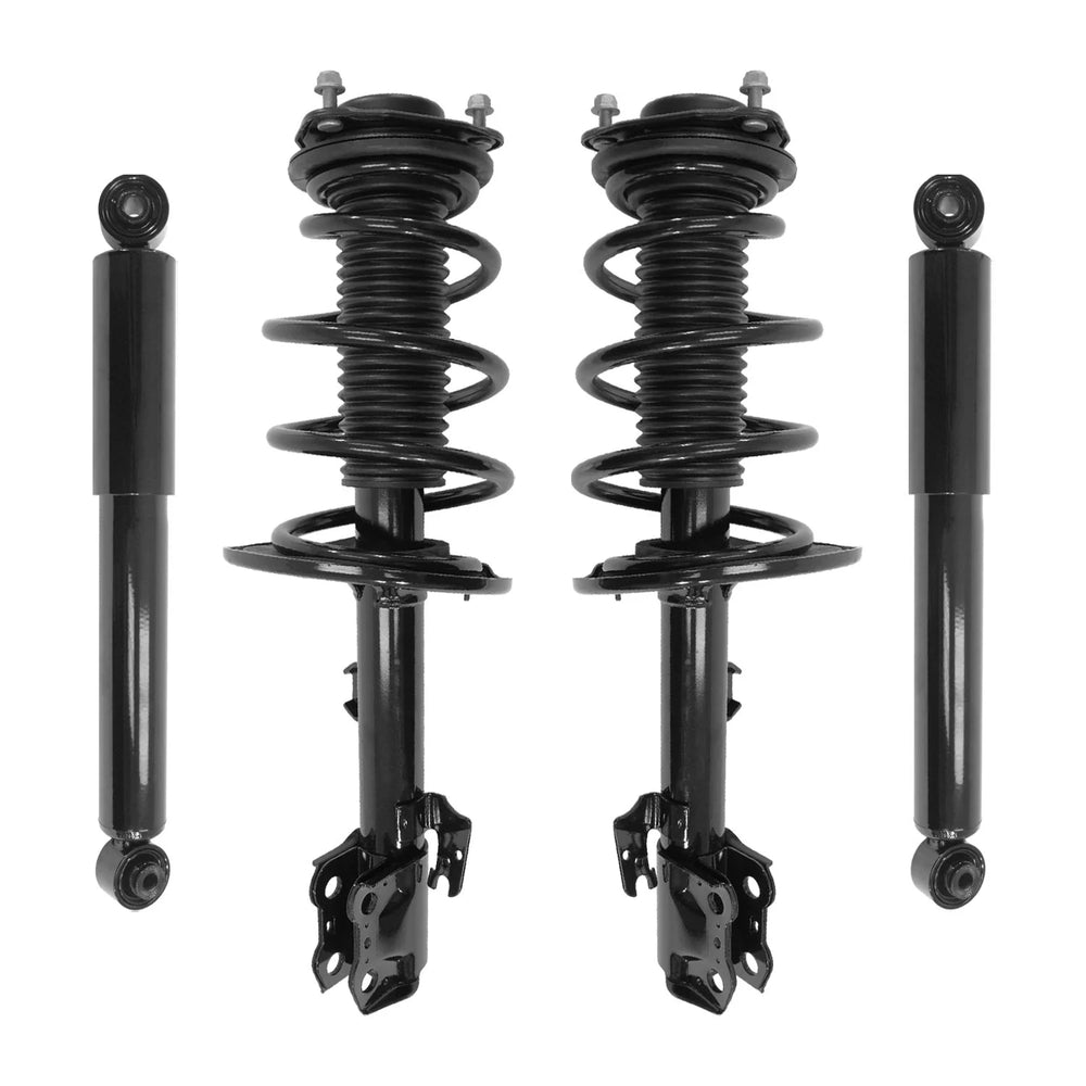 Unity Automotive 2 Front Complete Strut Assemblies 2 Rear Shock Absorbers 4-11647-253090-001