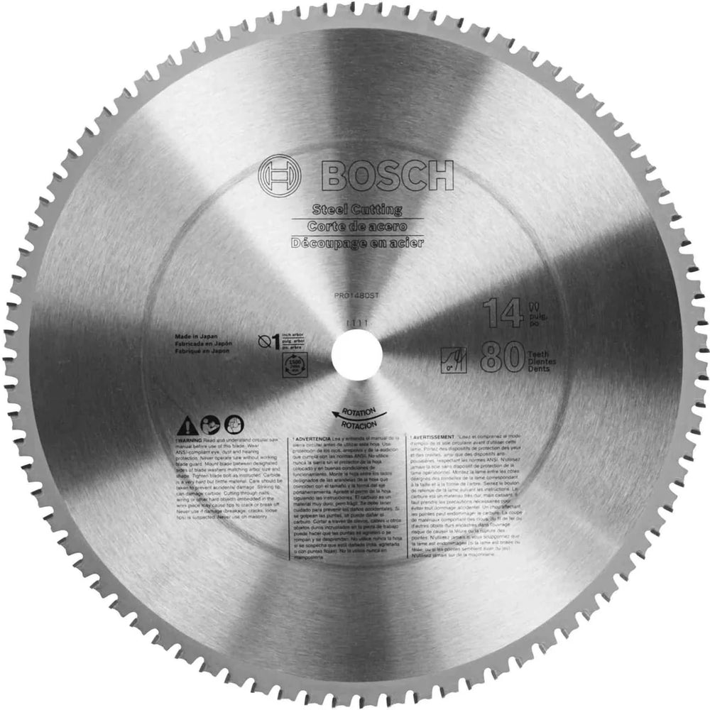 14IN 80T EDGE FERROUS CIRCULAR SAW BLADES 1IN BORE