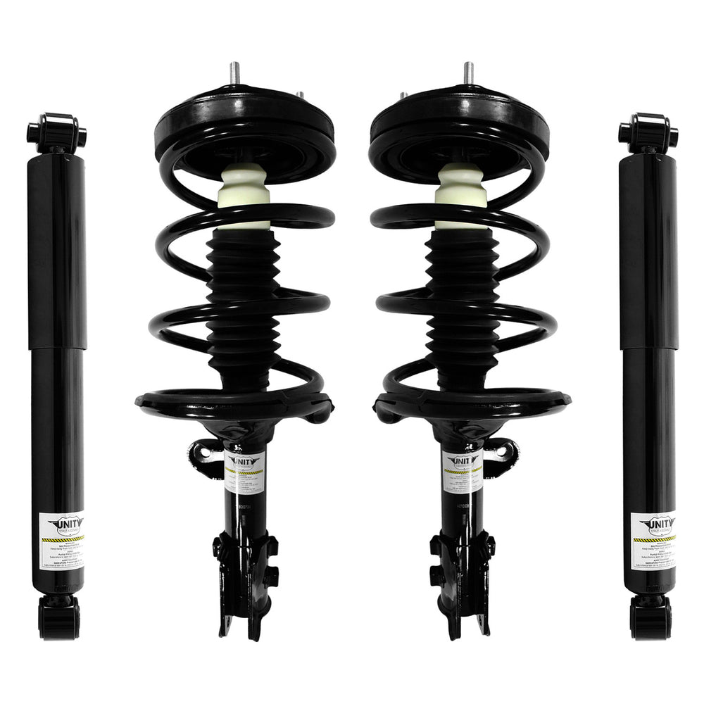 Unity Automotive 2 Front Complete Strut Assemblies 2 Rear Shock Absorbers 4-11723-259880-001