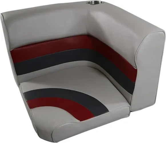 PREMIUM SERIES PONTOON RADIUS CORNER CUSHION SET ONLY GRAY/RED/CHARCOAL 3007ABEC