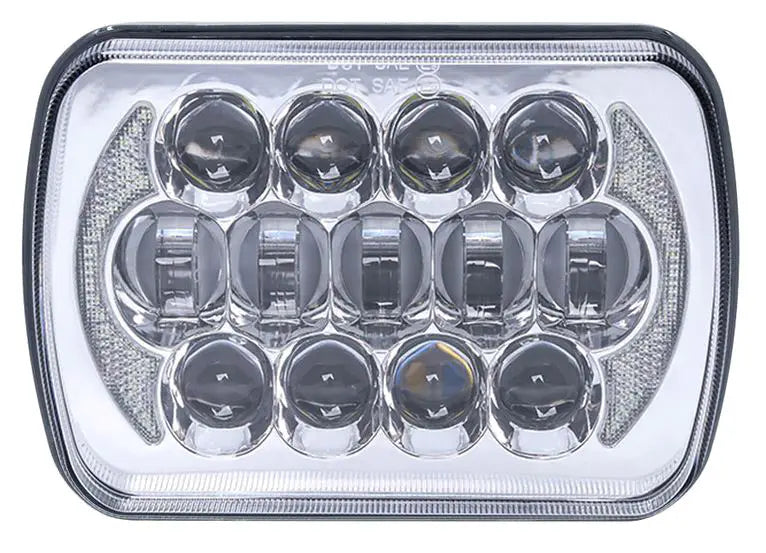 VEHICLE LED HEADLIGHT SET 5X7 INCH 17 LED SILVER FRONT FAC
